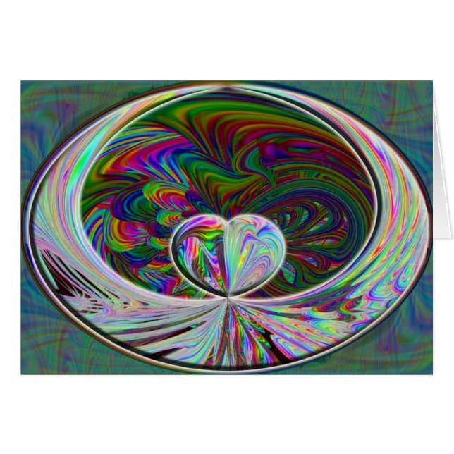 Bevingat hjärtakort hälsningskort (Framsidan Horizontal)