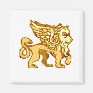 Bevingat lejont magnet