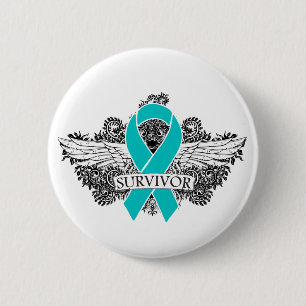 Bevingat ÖVERLEVANDEband för Ovarian cancer Knapp