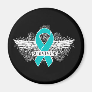Bevingat ÖVERLEVANDEband för Ovarian cancer Magnet