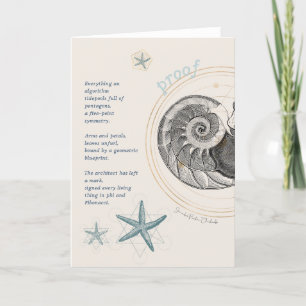 Bevis för säsongsmedelmåttig nautilus fibonacci-de tack kort