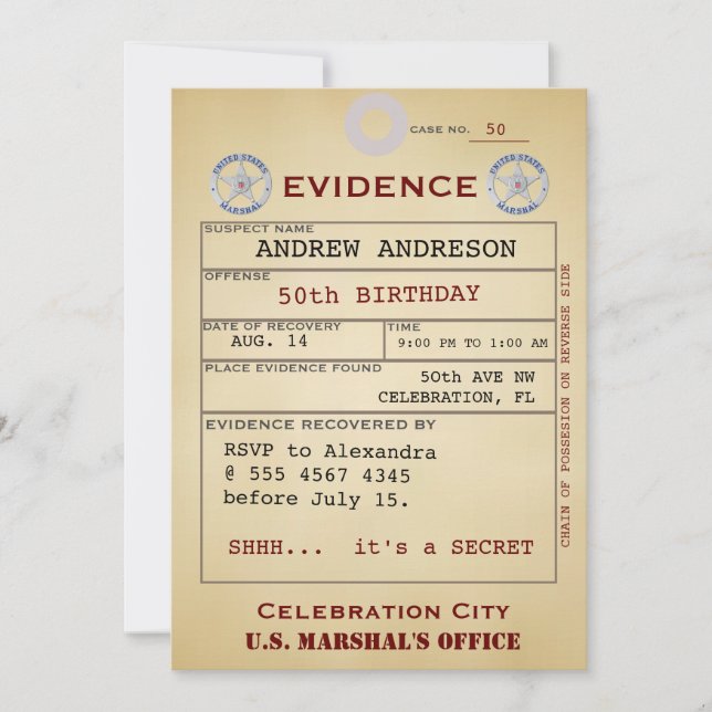 Bevis Märkre 50:e födelsedag Odd Humor Fånig Inbjudningar (Framsida)