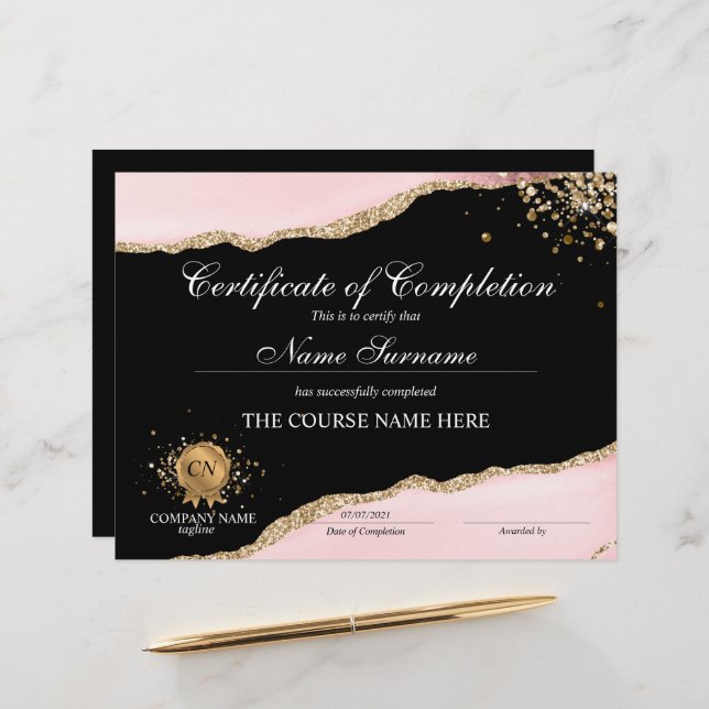 Bevis på avslutad utbildning Utbildningsbevis (Fram/Back In Situ)