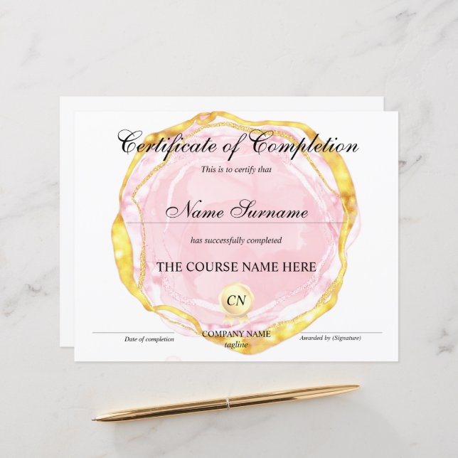 Bevis på avslutad utbildning Utbildningsbevis (Fram/Back In Situ)