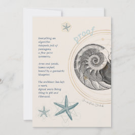 Bevis snigelskal nautilus fibonacci design tack kort