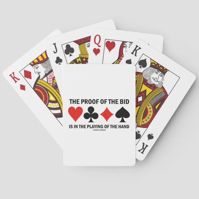 Beviset på att budgivaren är i händerna casinokort (Baksidan)