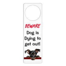 Beware hund Doorhanger Doberman Pinscher Valp