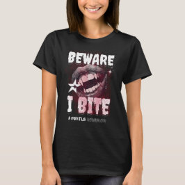 BEWARE I BITE - Grunge Vampire Aesthetic Y2K Goth  T Shirt