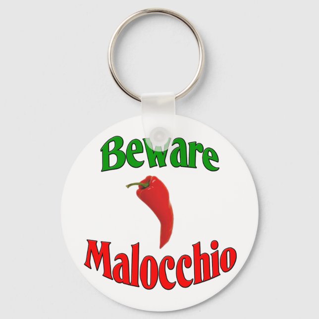 Beware Malocchio (Evil Öga) Nyckelring (Framsida)