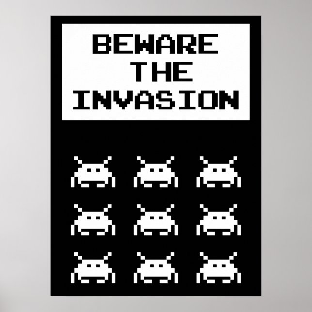 Beware of the invasion, geek design poster (Framsidan)