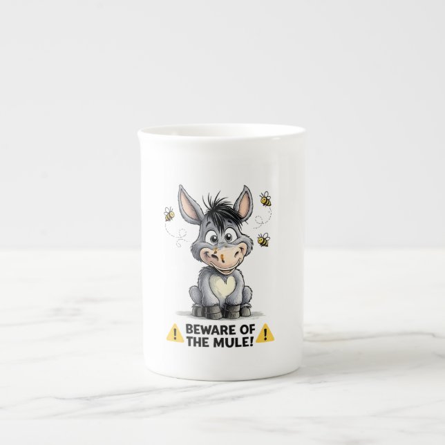Beware Of The Mule Funny Donkey Warning Design Benporslin Mugg (Framsidan)