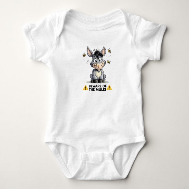 Beware Of The Mule Funny Donkey Warning Design T Shirt (Framsida)