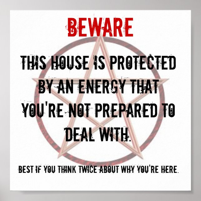 BEWARE-tecken för ägare av Egendom Poster (Framsidan)