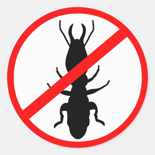 Beware Termites Runt Klistermärke (Framsida)