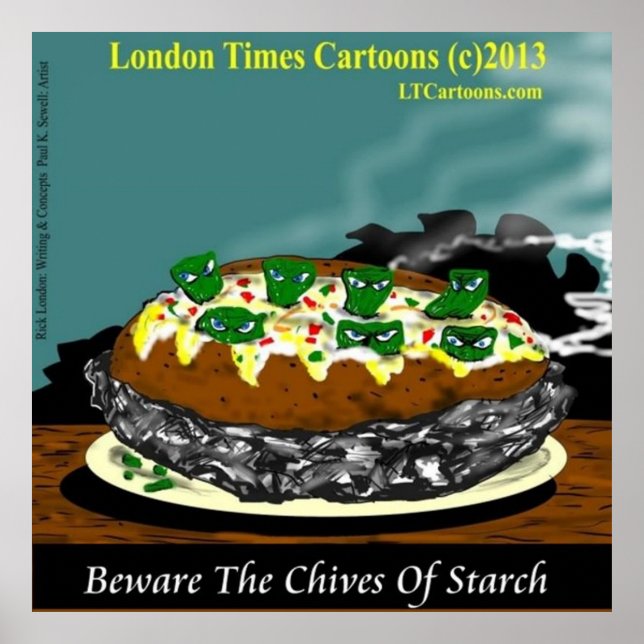 Beware the Chives of Starch – Funny Foodie Cartoon Poster (Framsidan)