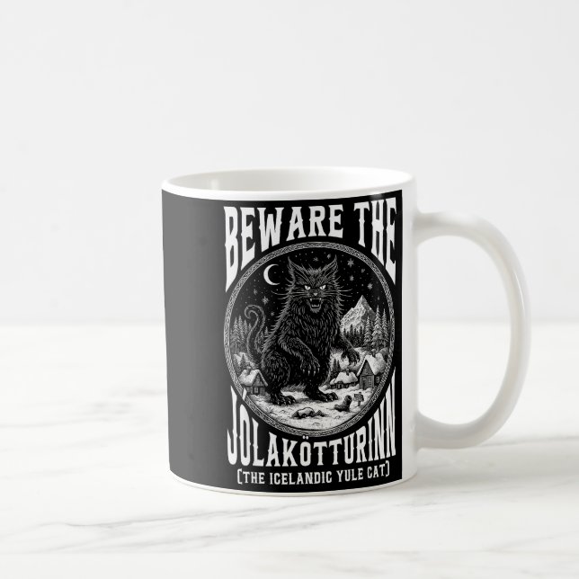 Beware The Jolakotturinn Yule Cat Icelandic Christ Kaffemugg (Höger)