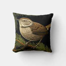 Bewick’s wren on fir branches kudde