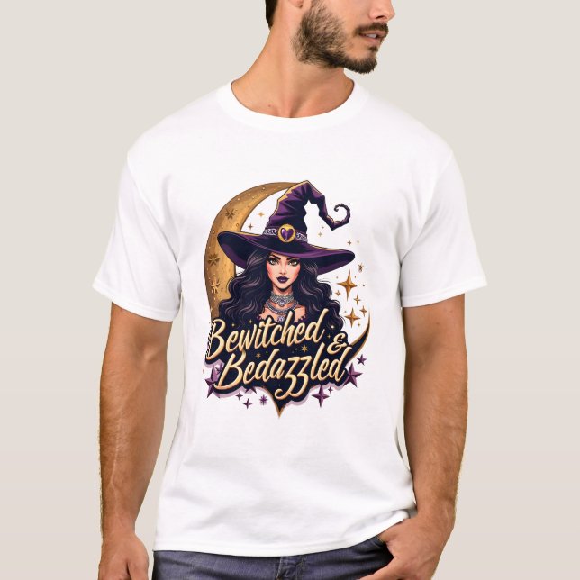 Bewitched & Bedazzled, Glamous Halloween T Shirt (Framsida)