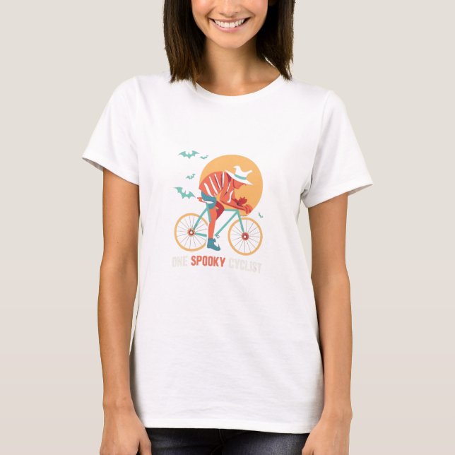 Bewitched Halloween Cycle Cyclist Ride T Shirt (Framsida)