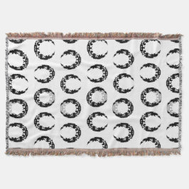 Bewitching Black Crescent Måne Silhouette Filt