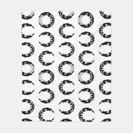 Bewitching Black Crescent Måne Silhouette Fleecefilt