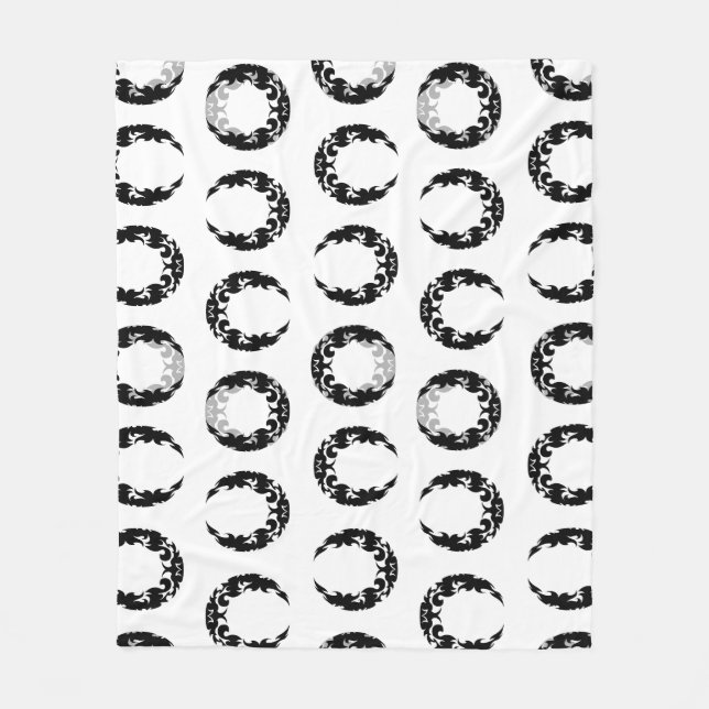 Bewitching Black Crescent Måne Silhouette Fleecefilt (Framsidan)