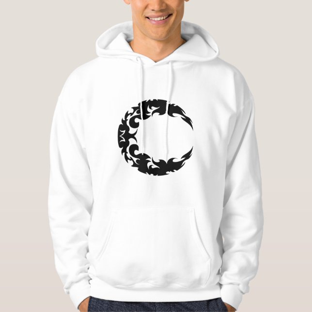 Bewitching Black Crescent Måne Silhouette Hoodie (Framsida)