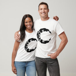 Bewitching Black Crescent Måne Silhouette T Shirt