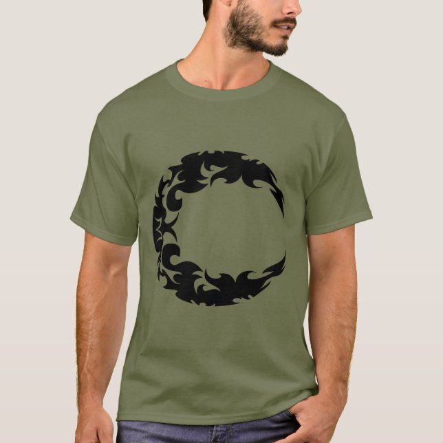 Bewitching Black Crescent Måne Silhouette T Shirt (Framsida)