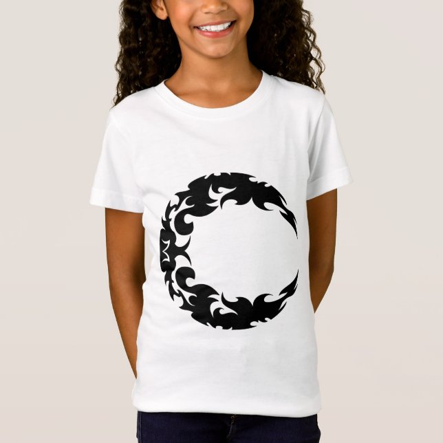 Bewitching Black Crescent Måne Silhouette T Shirt (Framsida)