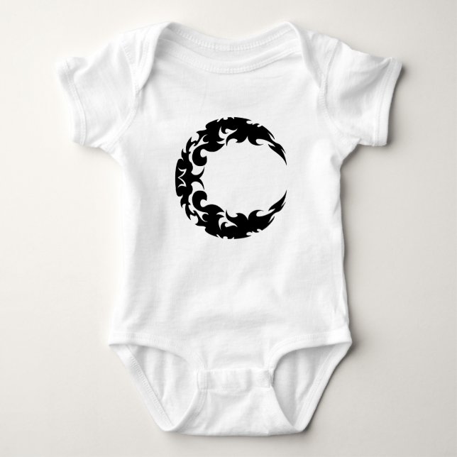 Bewitching Black Crescent Måne Silhouette T Shirt (Framsida)