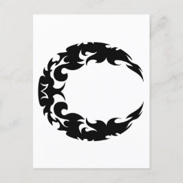 Bewitching Black Crescent Måne Silhouette Vykort