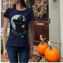 Bewitching Blue-Eyed Black Cat T Shirt