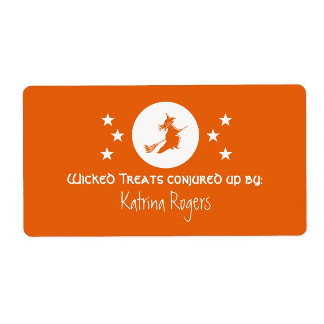 Bewitching Halloween Baking Labels, Orange Fraktsedel (Framsidan)