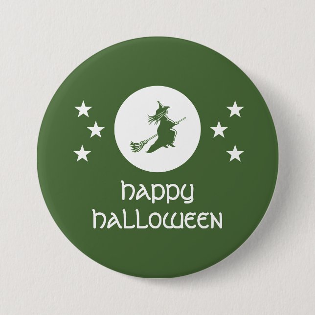 Bewitching Halloween Button, Grönt Knapp (Framsida)