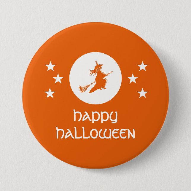 Bewitching Halloween Button, Orange Knapp (Framsida)