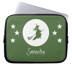 Bewitching Halloween Electronics Sleeve, Grönt Laptop Fodral