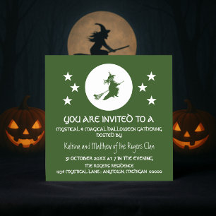 Bewitching Halloween fest Inbjudan, Grönt Inbjudningar