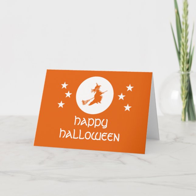 Bewitching Halloween Greeting Card, Orange Kort (Framsida)
