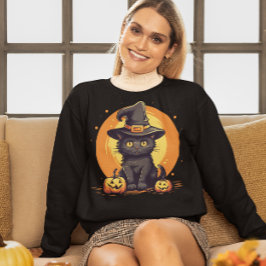 Bewitching Halloween Kattunge Lång Ärmad Tröja