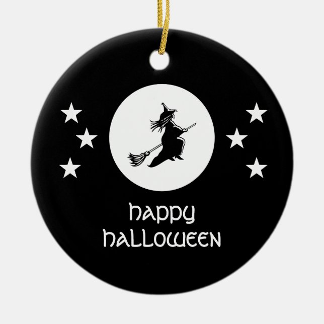 Bewitching Halloween Ornament, Black Julgransprydnad Keramik (Framsidan)