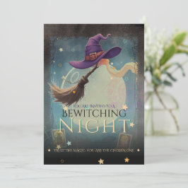 Bewitching Night Witchy Tarot Halloween Inbjudan