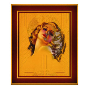 Bewitching Öga Art Deco Porträtt by Zoe Mozert Fototryck