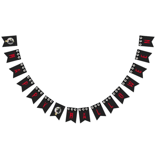 Bewited Wicked Witch som flyger på Full Moon Vimplar (Alla)