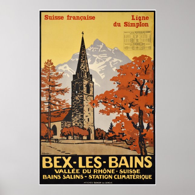 Bex les Bains, Suisse Française, ligne du Simplon Poster (Framsidan)