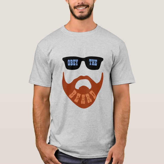 Bey Bey Beard (Red Beard Blue Ögon) T Shirt (Framsida)