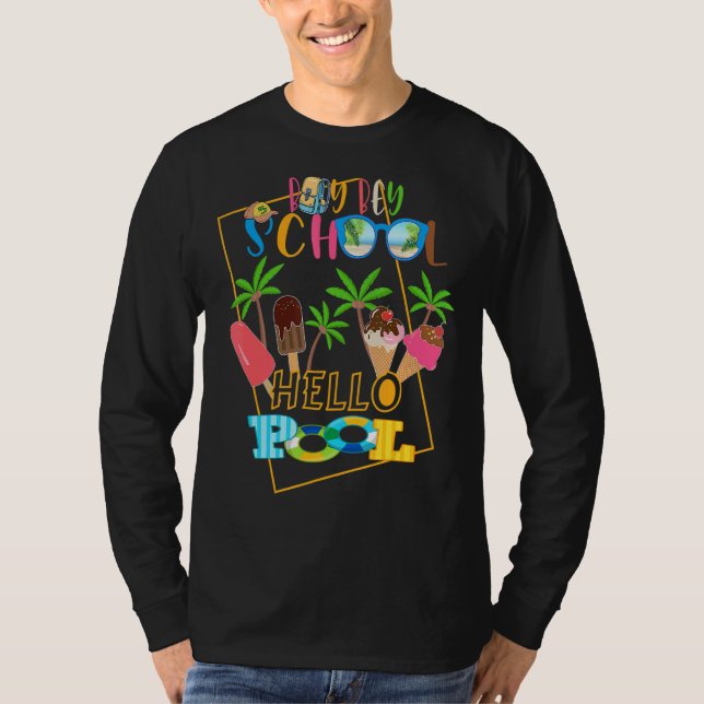 Bey Bey School Hej Bassäng Teacher Student, sommar T Shirt (Framsida)