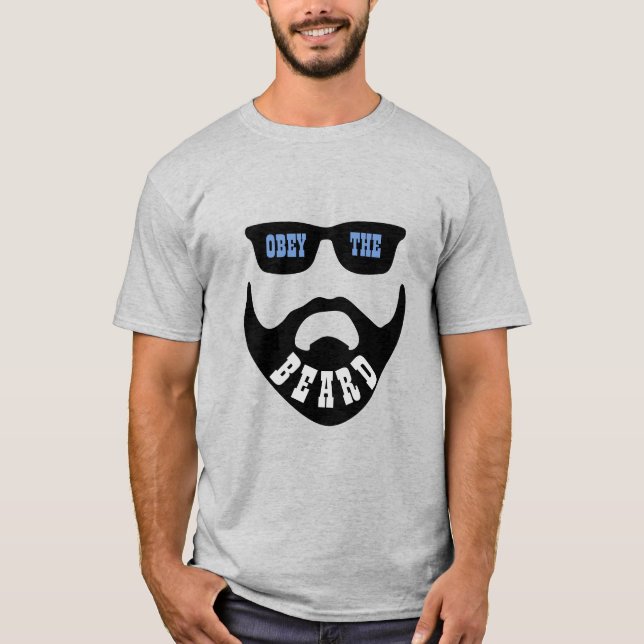 Bey the Beard (Black Beard Blue Ögon) T Shirt (Framsida)