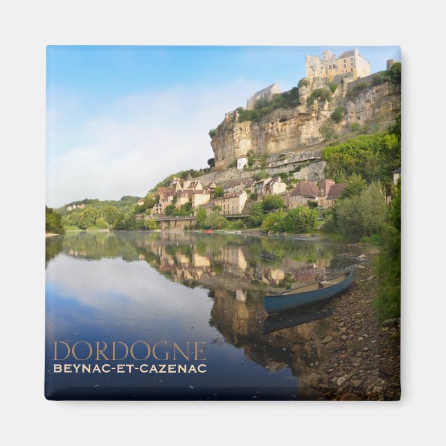 Beynac-et-Cazenac och Dordogne River text Magnet (Framsidan)