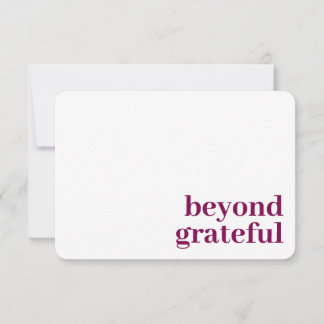 Beyond Grateful Thank You Modern Berry Card Tack Kort